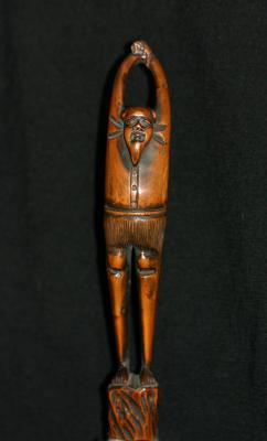 Man with Outstretched Arms, Japanese Wood Carving, 8 high