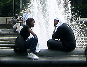 Conversation at the Fountain