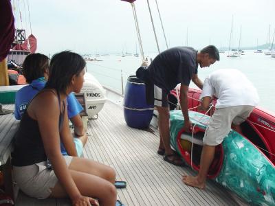getting ready before we sail off to Pulau Aur