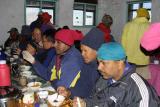 Dinner in Kibo Hut, in extreme cold and in full clothing
