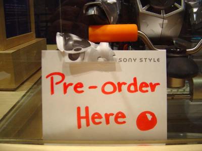 Yep, you can preorder with Sony Style stores and Robotoys