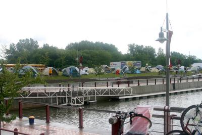 Tent city, inner harbor Syracuse