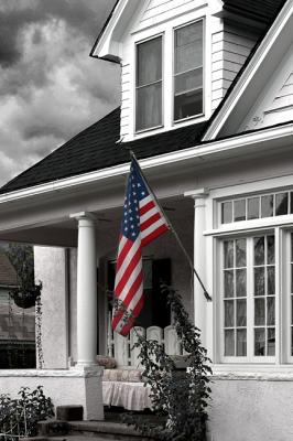 Patriotic
With the 9-11 anniversary looming, I've heard lots of talk about patriotism and displaying the flag.  I spotted this one at our friend Lisa Harradon's furniture store in Old Colorado City today.  We have a flagpole in our front yard and fly the flag year round...  This 'shabby chic' store will be my consignment outlet for reproduction antiques that I build.