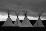 Native American Settlement - B&W