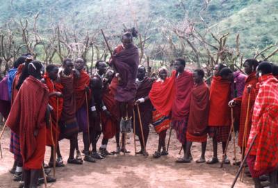 Masai village - jumping