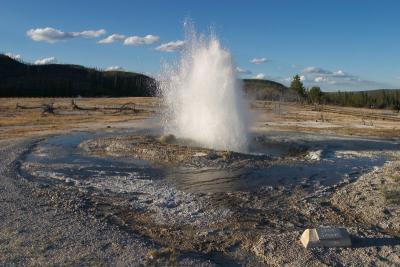 Jewel geyser erupting
