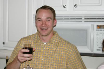 Tim beginning to drink (uh oh...)