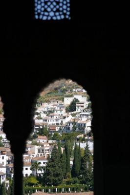 through an arch