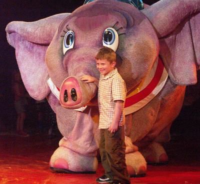 Johnny with elephant.
