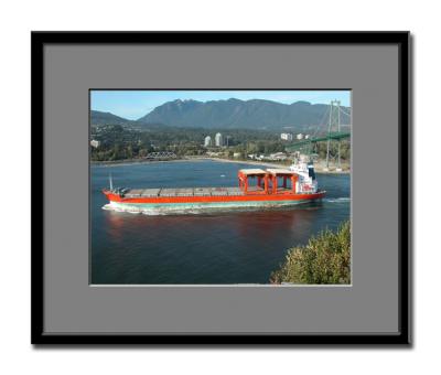 Freighter leaving Vancouver, BC