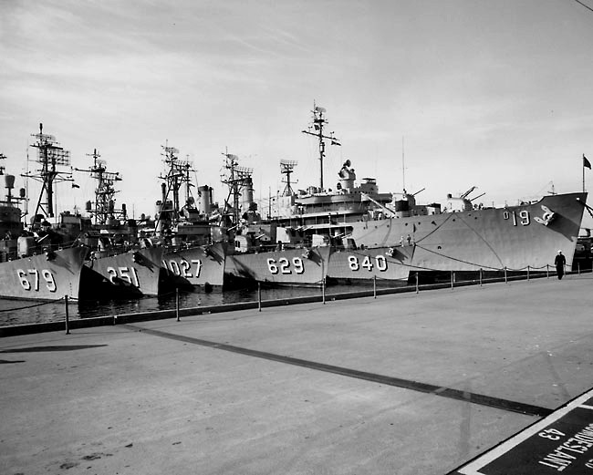 Destroyers and Tender at Newport, Rhode Island in 1962