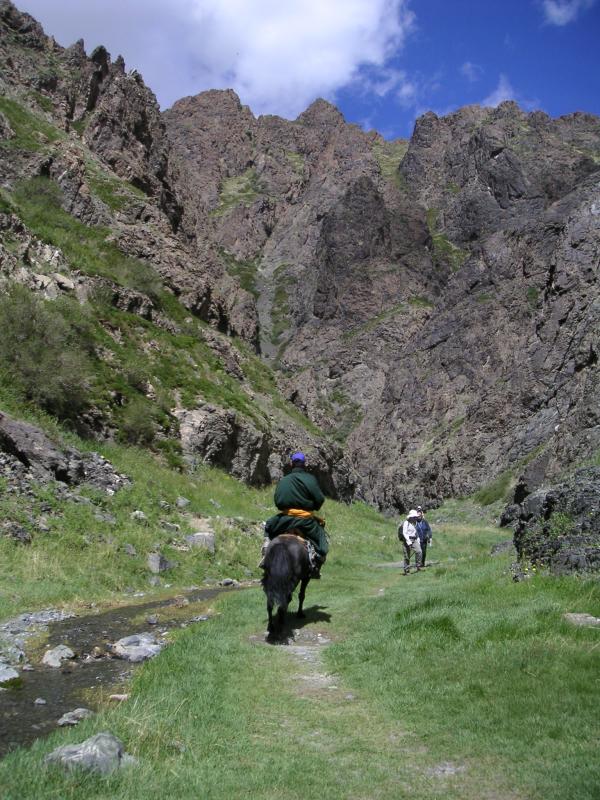 A rider passes through