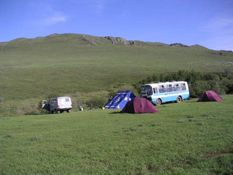 Camping in a valley