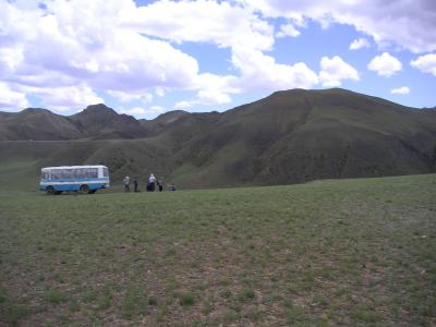 Our bus picks us up at the end of our trek