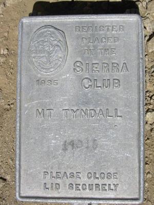Mt. Tyndall summit register