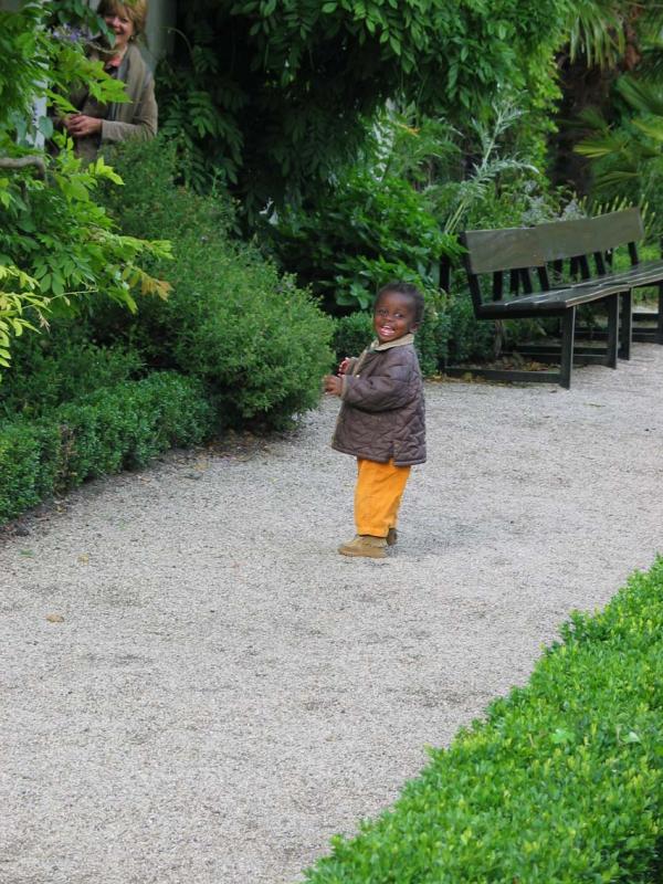 Girl in Garden with Mother