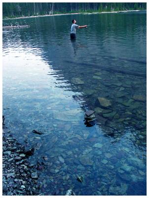 Brad Catching Dinner in Lake Isabel