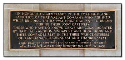 Plaque in Kanchanaburi Cemetery