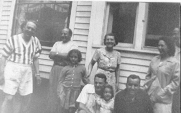 Bill Becker, Mike Kaiser, Sue, Steve Kaiser, Dad, Laura, Emery Leona, July 1951