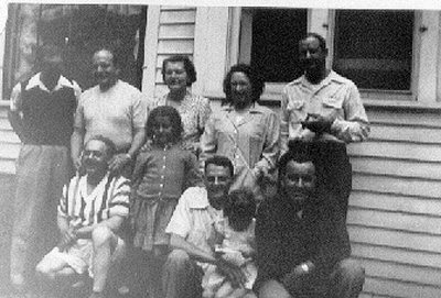 Unknown, Mike and Steve Kaiser, Leona and Carl Kaiser, Bill Becker, Dad Laura, Emery, July 1951