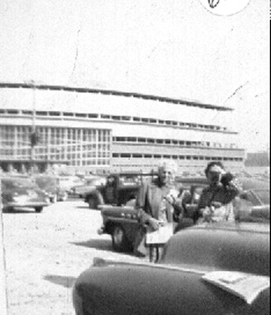 Grandma Sophie and Ma, Milwaukee County Stadium, 1953
