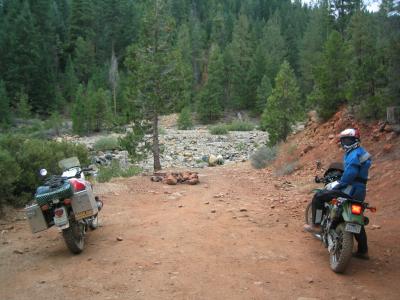 Dead end of the road at the north fork of the Sacramento River, west of Siskiyou Lake.