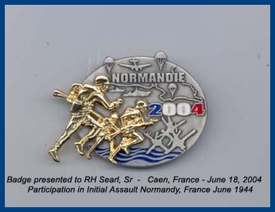 Normandy Badge   Bob Searl, Sr June 2004