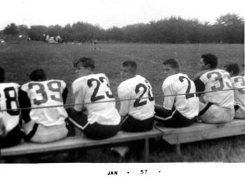 20 Roger Simmons, 22 Frank Arness, 33 Joe Williams - circa 1956