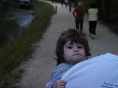 next stop: great falls.  olivia on eddies shoulder at great falls towpath