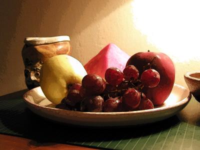 Fruit Bowl and Pottery