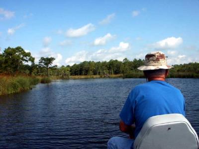 Dad, up the creek