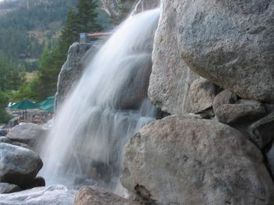 2003 Resort at Squaw Creek rock waterfall, slow shutter speed