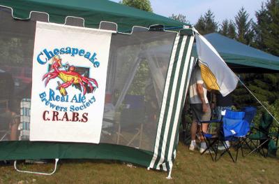 The Annapolis-based homebrew club CRABS provides a hospitality tent