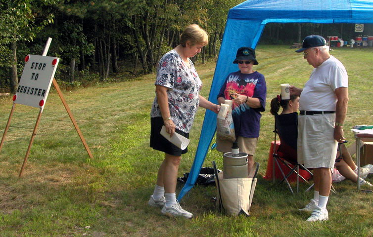 Checking out the beer at the registration tent