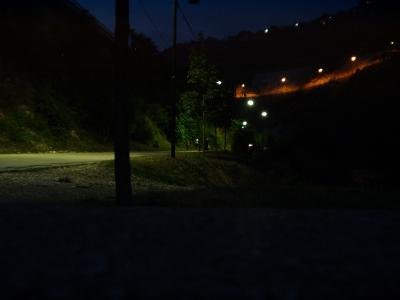 The jogging path at night