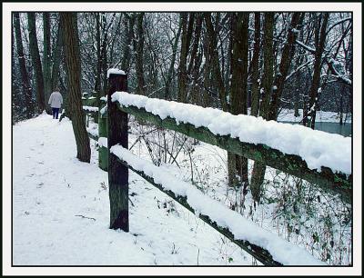 Snowy Fence Line Footpathby Deb