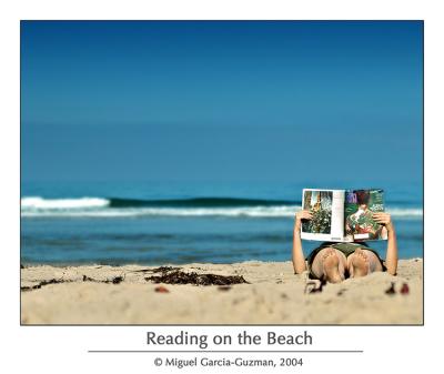 Reading on the beach by Miguel Garcia-Guzman