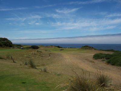 Bandon Dunes - Someone's in a deep bunker (#12)