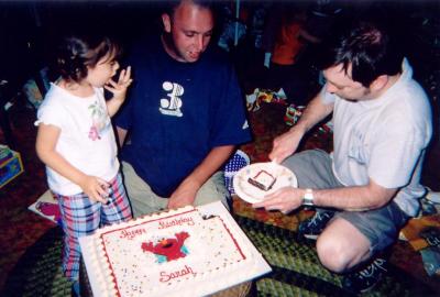 Cutting Sarah's Birthday Cake