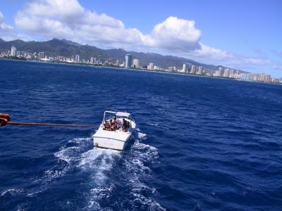 We go Parasailing!!! Mike, Katie and Dad go together