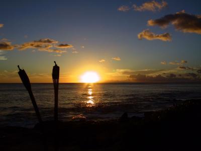 A west-shore sunset on Oahu