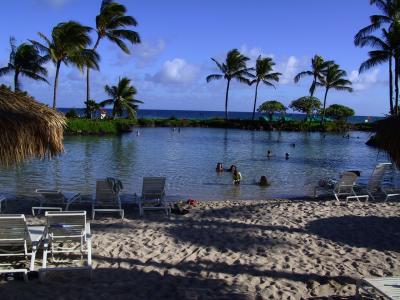 The salt-water lagoon at the Hyatt