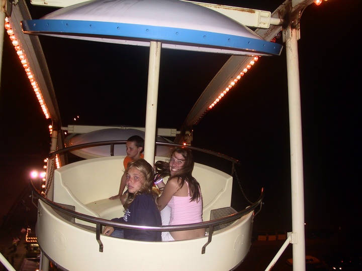 On the giant ferris wheel.