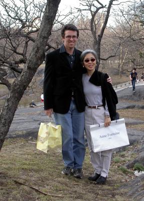 Eric and Helen in Central Park after shopping!