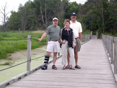 Andy, Cheryl & Stuart at the Horicon Marsh Floating Bridge