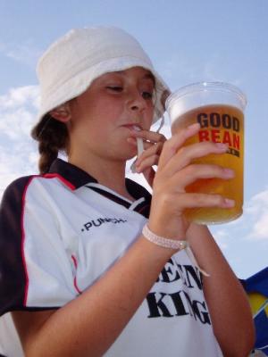 Child shaped beer holder