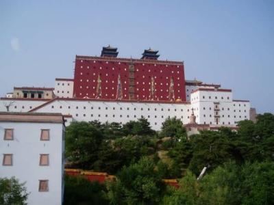 The small Potala temple is built as a replica of the original one in Tibet.