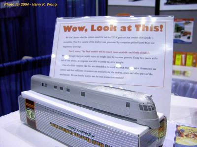 Con-Cor's Burlington Zephyr in HO - early mockup shown