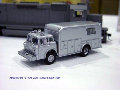 Athearn HO: Ford Fire Rescue Unit with Gerstenslager body.  Note new bumper and new medium length chassis.