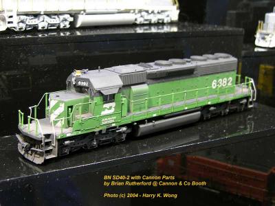 Brian Rutherford's Cannon-equipped Athearn SD40-2 display model at the Cannon booth
